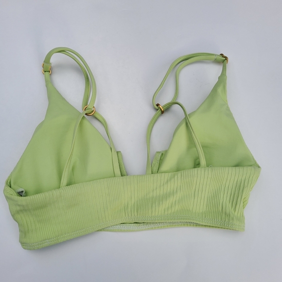 L*Space Siren V-Neck Ribbed Bikini Swimsuit Top Size M Green New - Picture 6 of 11